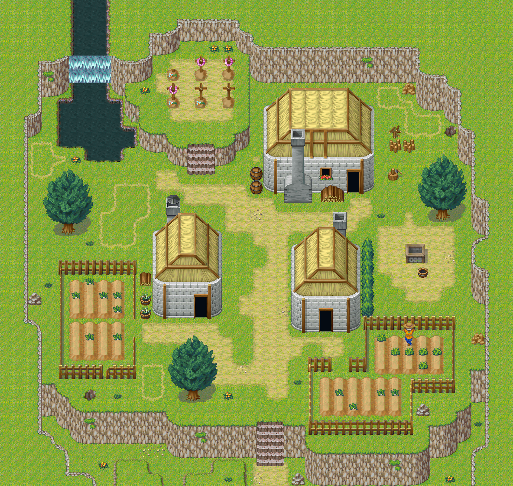 RPGツクールサンプルマップ（農村）